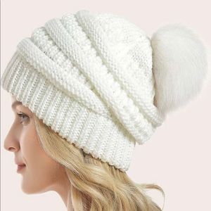 White Pom Pom Beanie